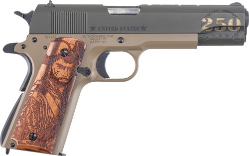 Auto Ordnance Army 250th Special Edition Handgun .45 ACP 7rd Magazine 5" Barrel Wood Grip
