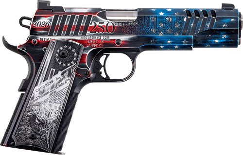 Auto Ordnance USA 250th Anniversary Founding Fathers 1911 Handgun .45 Auto 7rd Capacity 5" Barrel Engraved Grips