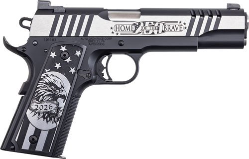 Auto Ordnance America 250th Anniversary "Land of the Free" 1911 Handgun 7rd Magazine(1) 5" Barrel TruGlo Sight Wood Grips