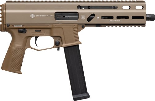 Grand Power Stribog SP45A3 .45 ACP Semi-Auto Pistol - Flat Dark Earth | 8" Threaded Barrel | 3x 20rd Mags
