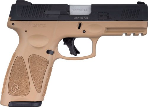 Taurus G3 Tenifer Matte Black/Tan 9mm Luger Full Size 17rds. Steel Sights 4" Barrel