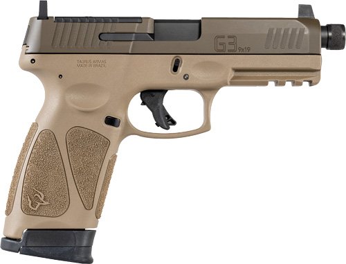 Taurus G3 T.O.R.O. Tactical Pistol - Tan / Patriot Brown | 9mm | 4.5" Barrel (Threaded) | 10rd | Co-Witness Sights | Optics Ready