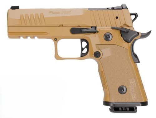 Sig Sauer P211-GT4 SAO Handgun 9mm Luger 21(2) &17(1)rd Magazines 4.2" Barrel Coyote Tan Night Sights Optic Ready