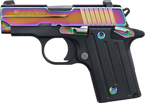 Sig Sauer P238 Titanium Rainbow SAO Handgun .380 Auto 6rd Magazines(2) 2.7" Barrel G10 Grips Night Sights