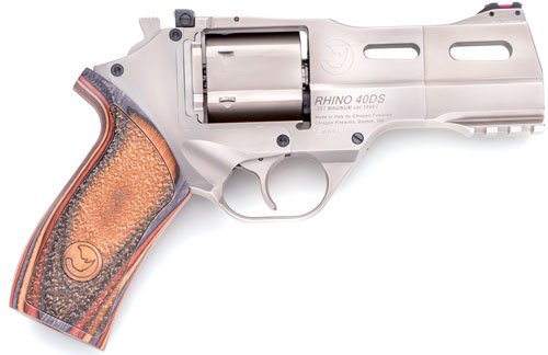 RHINO .357MAG REVOLVER 40DS CHROME 4IN BBL 3MOON CLIPS 6RND ADJ. REAR SIGHT