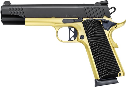Chiappa 1911 Superior Handgun .45 ACP 8rd Magazines (2) 5" Barrel Black and Gold