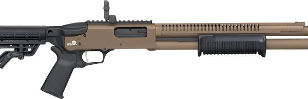 Mossberg 590R FDE Cerakote Shotgun 12ga 3" Chamber 6rd Capacity 18.5" Barrel MBUS 3 Sights