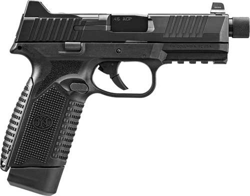 FN 545 Tactical Handgun 45 ACP 15rd & 18rd Magazines (2) 4.71" Threaded Barrel Black NMS Night Sights