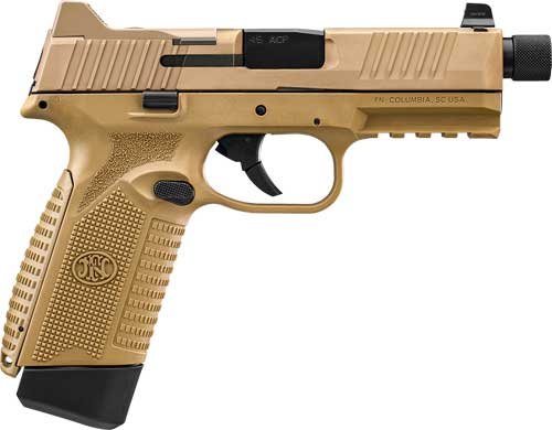 FN 545 Tactical Handgun 45 ACP 15rd & 18rd Magazines (2) 4.71" Threaded Barrel FDE NMS Night Sights