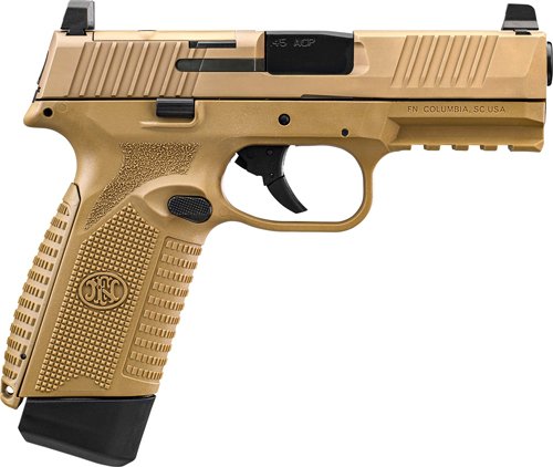 FN 545 MRD NMS Handgun .45 ACP 15rd Magazines (2) 4.1" Barrel FDE
