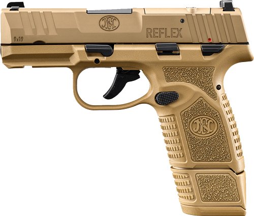 FN Reflex MRD Manual Safety Handgun 9mm Luger 11(1)&15(1)rd Magazines 3.3" Barrel FDE