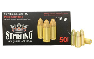 STERLING 9MM 115GR FMJ BRASS 50/1000