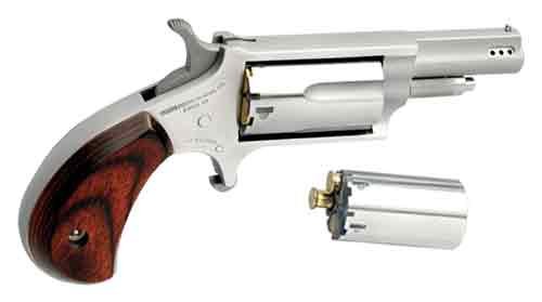 NAA Ported Magnum Handgun .22 WMR 5rd Capacity 1.625" Barrel Silver with Rosewood Grips