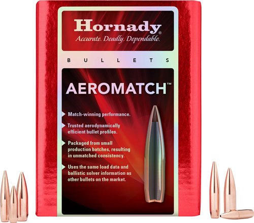 Hornady Aeromatch Rifle Bullets SEQUENTIAL .22 Cal .224" 77 gr (1-9") HPBT W/C 500/ct