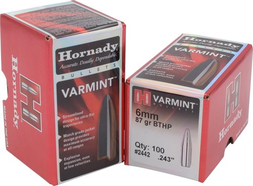Hornady Traditional Varmint Bullets 6mm .243" 87 gr BTHP 100/ct