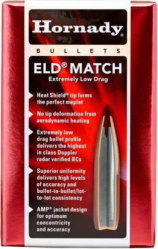 Hornady ELD Match Bullets with Heat Shield .25 cal .257" 134 gr ELD MATCH (1-7/5) 100/ct