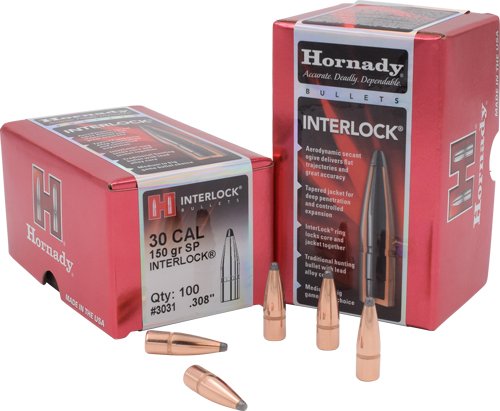Hornady InterLock Bullets .30 cal .308" 150 gr SP 100/ct