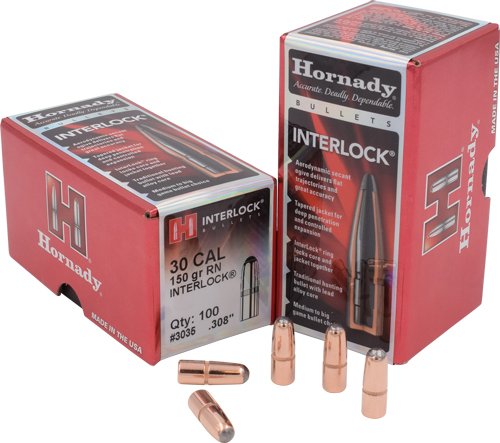 InterLock Bullets - 30 cal, 150 gr, RN, 100/Bx