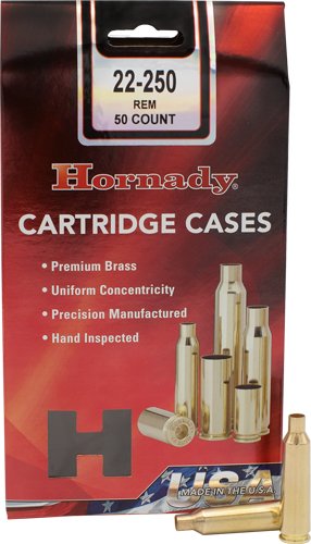 Hornady Unprimed Brass Rifle Cartridge Cases .22-250 Rem 50/ct