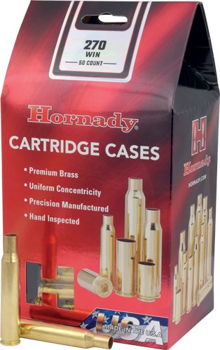 Hornady Unprimed Brass Rifle Cartridge Cases .270 Win 50/ct
