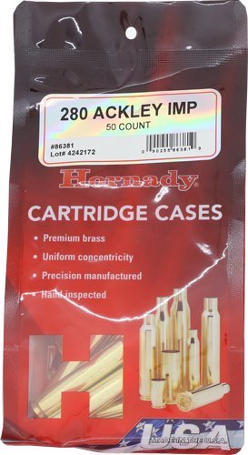 Hornady Unprimed Brass Rifle Cartridge Cases .280 ACKLEY IMP 50/ct