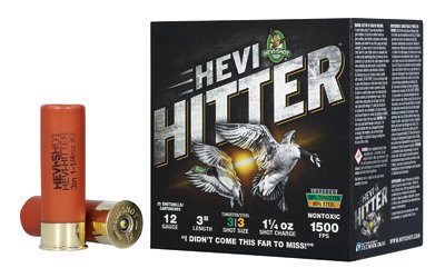 HEVI-Shot HEVI-Hitter Tungsten/Steel Shotshells 12ga 3" 1-1/4oz 1500 fps #4 25/ct