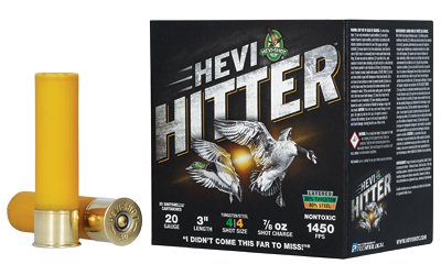 HEVI-Shot HEVI-Hitter Tungsten/Steel Shotshells 20ga 3" 7/8oz 1450 fps #4 25/ct