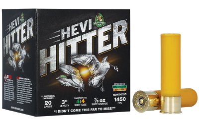 HEVI-Shot HEVI-Hitter Tungsten/Steel Shotshells 20ga 3" 7/8oz 1450 fps #4 25/ct - Image 2