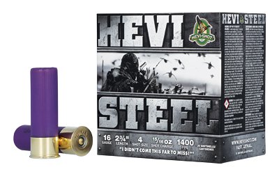 HEVI-Shot HEVI-Steel Shotshell 16ga 2-3/4" 15/16oz 1400 fps #4 25/ct
