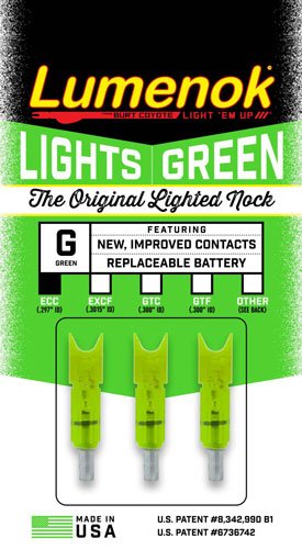 Lumenok Lighted Nock Xbow Grn - Crescent Easton Carbon 3pk - Image 4
