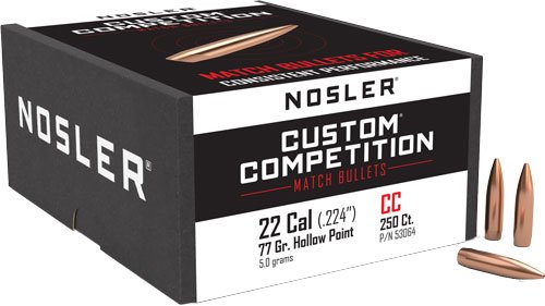 Nosler Custom Competition Bullets .22 cal .224" 77 gr HPBT 250/ct
