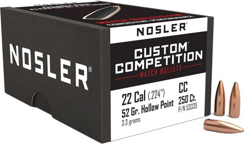Nosler Custom Competition Bullets .22 cal .224" 52 gr HPBT 250/ct