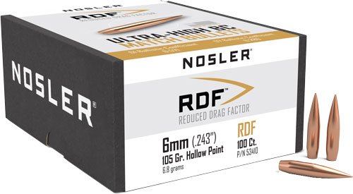 Nosler RDF Match Bullets 6mm .243" 105 gr HPBT 100/ct