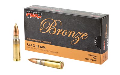 PMC Bronze 7.62x39 Rifle Ammo - 123 Grain | FMJ | 20rd Box