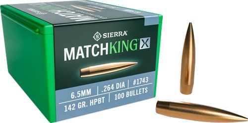 Sierra MatchKing-X Rifle Bullets 6.5mm .264" 142 gr HPBT 100/ct