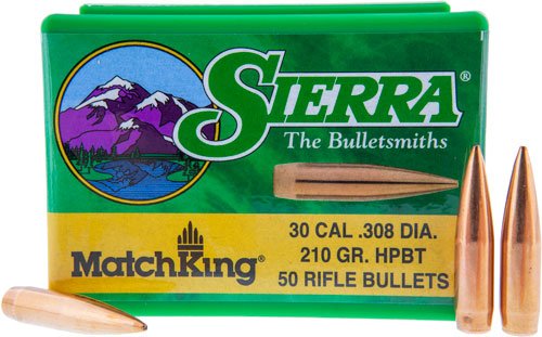 Sierra MatchKing Long Range Specialty Bullets .30 cal .308" 210 gr HPBT MATCH 50/ct