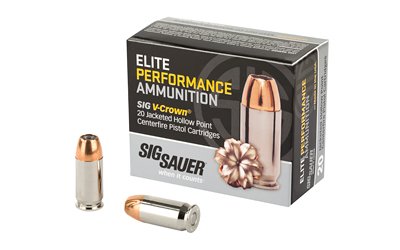 Sig Elite V-Crown Handgun Ammunition  .45 ACP 185 gr JHP 995 fps 20/ct