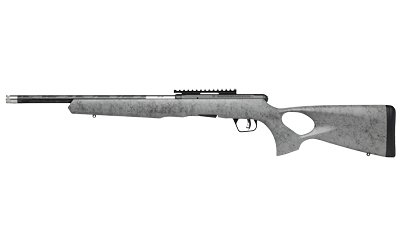 Savage Arms B17 Timberlite Thumbhole Rifle .17 HMR 10rd Magazine 18" 1/2x28 Threaded Barrel Grey with Black Spiderweb