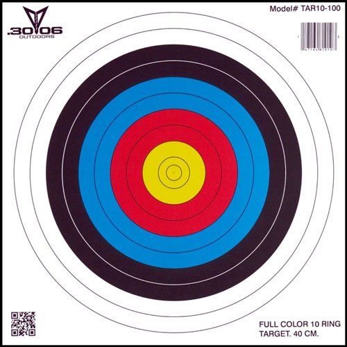 30-06 OUTDOORS PAPER TARGET - ARCHERY 10-RING 17"X17" 100CT