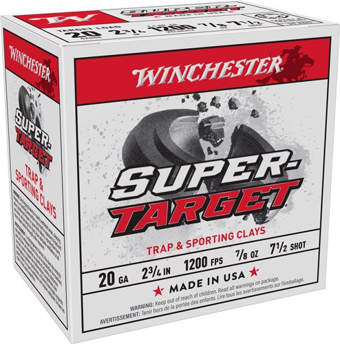 WINCHESTER TARGET 20GA 2.75" - 7/8OZ #7.5 250RD CASE
