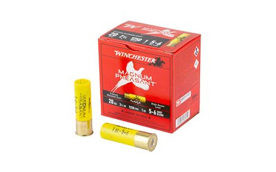 Winchester Magnum Pheasant Shotshells 20ga 2-3/4" 1oz 1250 fps #5&6 25/ct