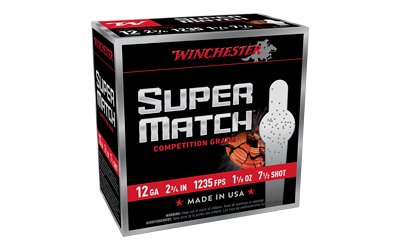 Winchester Super Match Shotshells 12ga 2¾" 1-1/8oz 1235 fps #7.5 25/ct