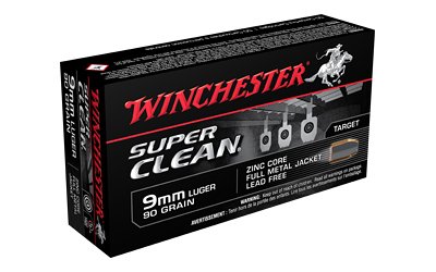 Winchester Super Clean NT Handgun Ammunition 9mm Luger 95 gr. FMJ 1225 fps 50/ct