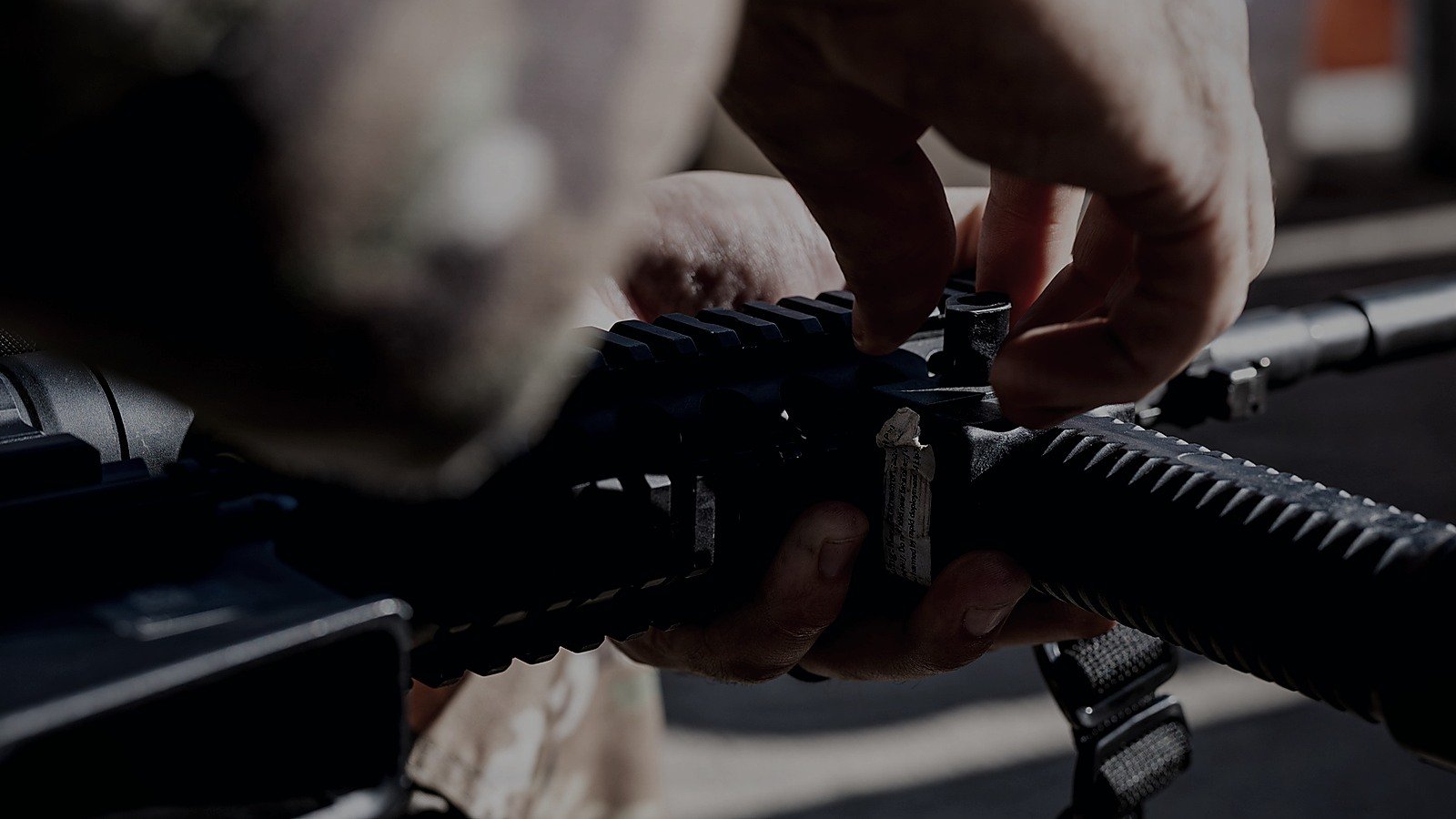 AR-15 rail accessories — editorial still