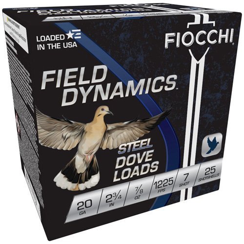 Fiocchi Steel Target Shotshells 20 ga 2-3/4" 7/8oz 1225fps #7 25/ct
