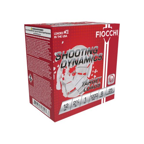 Fiocchi Exacta Heavy Shooting Dynamics Shotshells 12 ga 2-3/4 in 1oz 1200 fps #8 25/ct