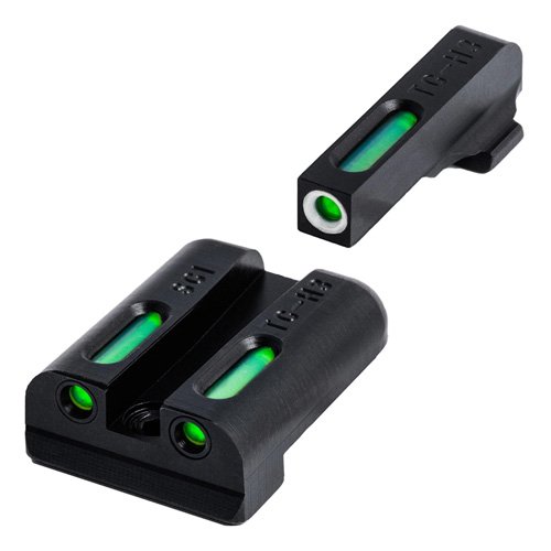 Truglo TFX Tritium/Fiber-Optic Day/Night Sights - SIG #8 #8 Set - White Outline Front/Rear Green