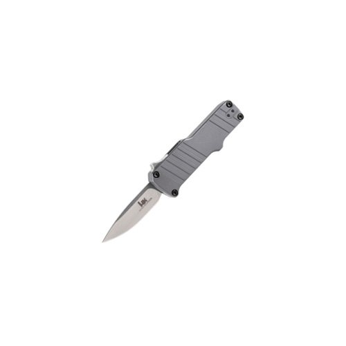 HK MICRO INCURSION OTF AUTOMATIC - GRAY, CLIP POINT, PLAIN EDGE, 1.95" BLADE