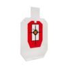 EZ-Aim Hardrock AR500 IPSC Silhouette Shooting Target 9"W x 14.875H" White/Red/Black