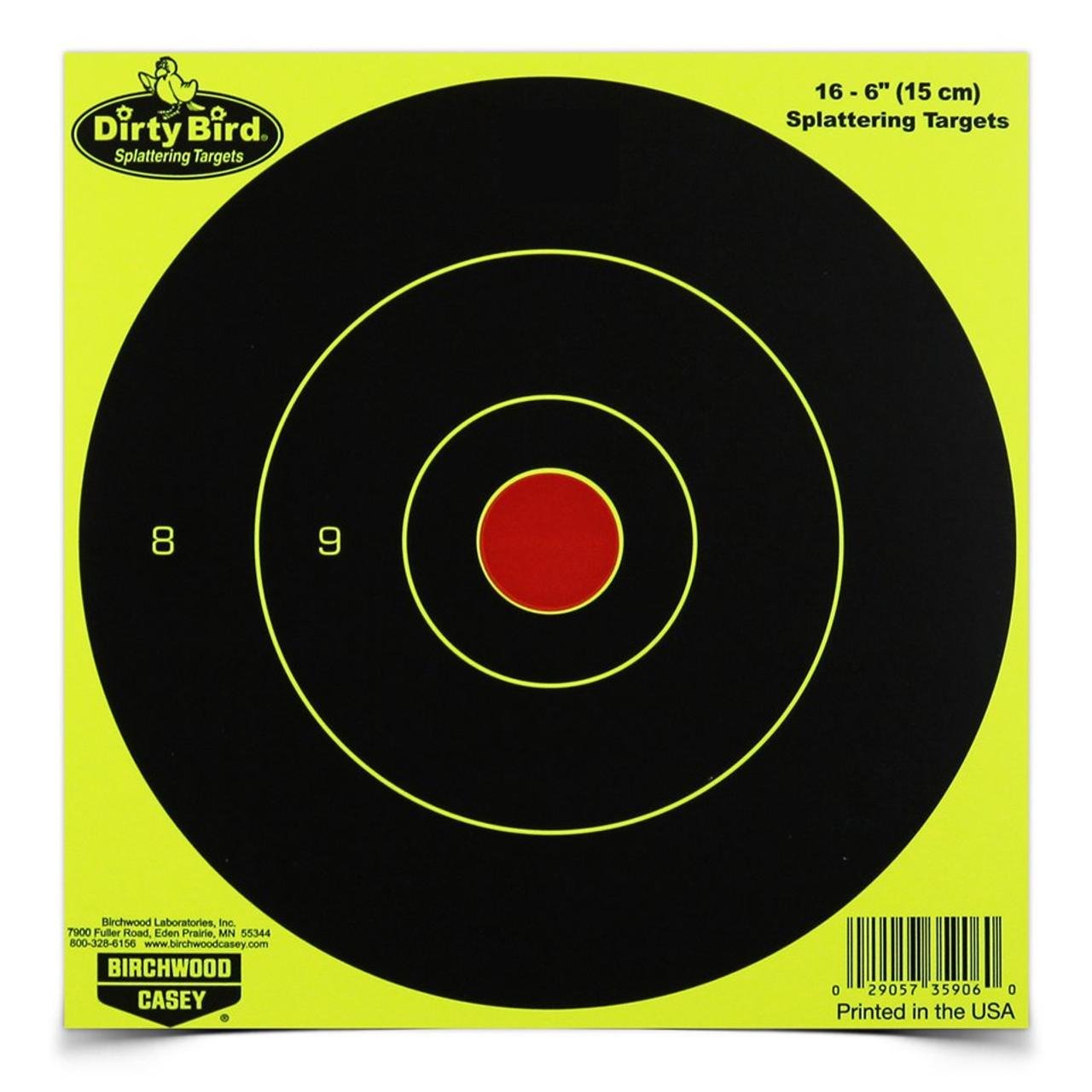 Birchwood Casey Dirty Bird 6" Yellow Bull's Eye Targets 100/ct